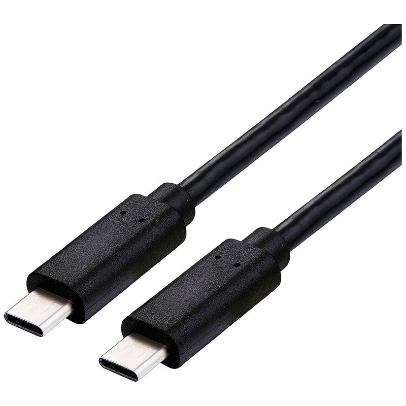 Foto van Roline usb-c-kabel usb 4.0 usb-c stekker 0.50 m zwart afgeschermd 11029100