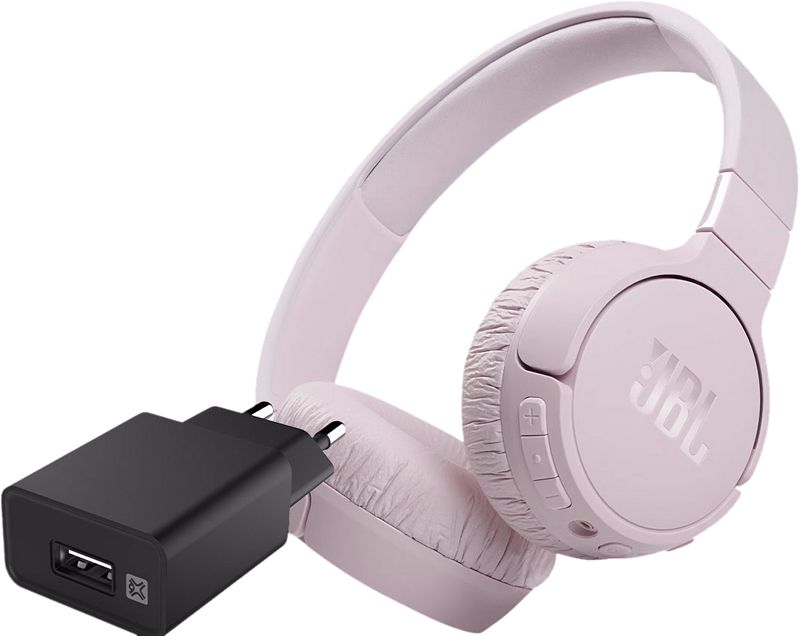 Foto van Jbl tune 660nc roze + xtrememac oplader met usb a poort 12w