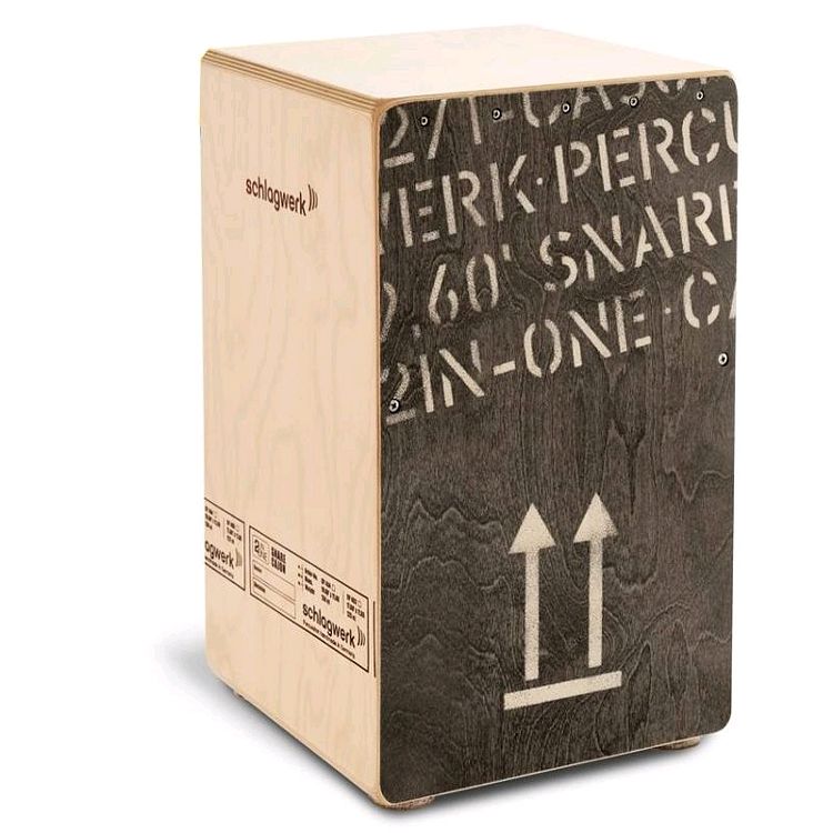 Foto van Schlagwerk cp404blk 2inone snare cajon (berkenhout zwarte print)