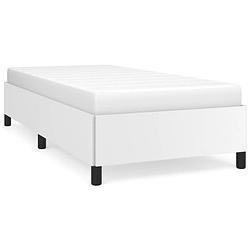 Foto van The living store bedframe - duurzaam kunstleer - meubilair - 193x93x35cm - wit