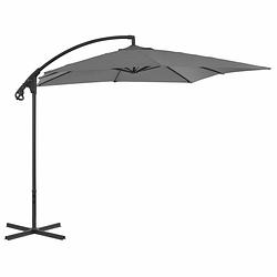 Foto van Vidaxl zweefparasol met stalen paal 250x250 cm antraciet