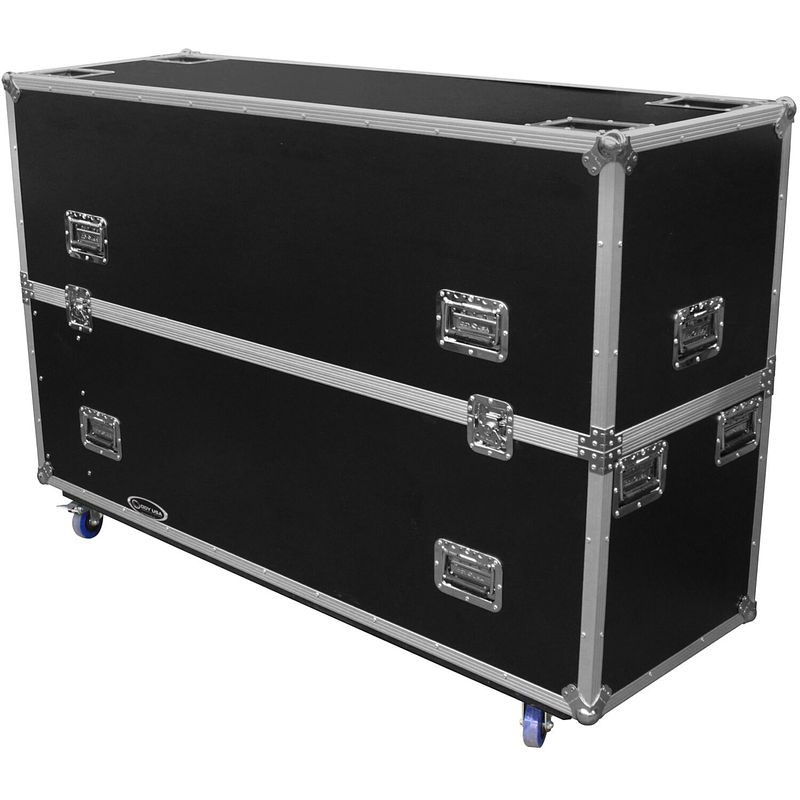 Foto van Odyssey fz2fsm65w dual 60-65" flat screen monitor flightcase met wieltjes