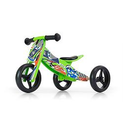 Foto van Milly mally loopfiets met 3 wielen 2-in-1 loopfiets jake cars junior groen