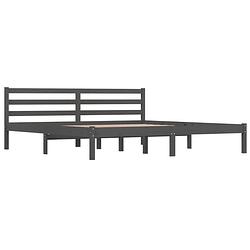 Foto van The living store bedframe - grenenhout - grijs - 205.5 x 185.5 x 69.5 cm - 180 x 200 cm (montage vereist)