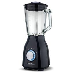 Foto van Turbotronic bg6 rvs blender met 1.5l glazen mengbeker 1400w - zwart