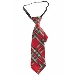 Foto van Geruite stropdas rood 30 cm voor volwassenen - verkleedstropdassen
