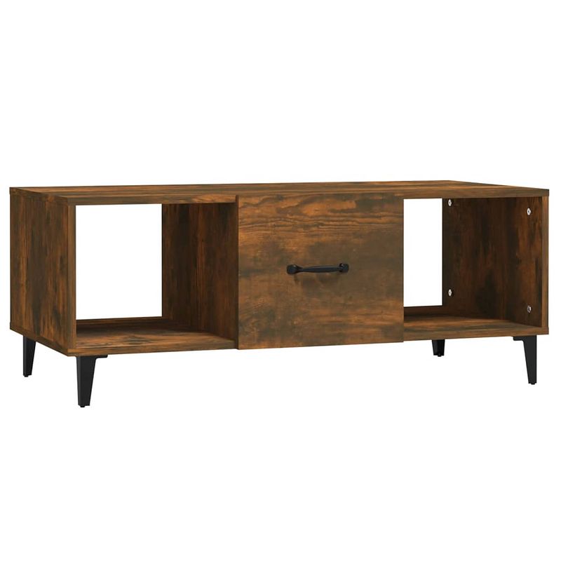 Foto van The living store salontafel - gerookt eiken - hout en ijzer - 102x50x40 cm