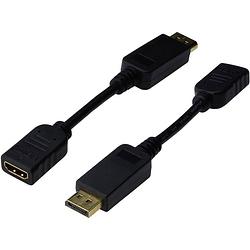 Foto van Digitus ak-340408-001-s displayport / hdmi adapter [1x displayport stekker - 1x hdmi-bus] zwart 15.00 cm