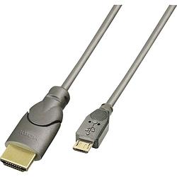 Foto van Lindy mobiele telefoon kabel [1x micro-usb 2.0 b stekker - 1x hdmi-stekker] 0.50 m