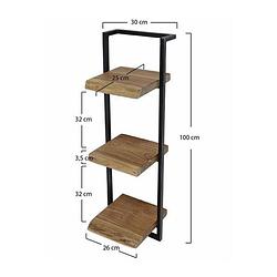 Foto van Livin24 industriële boomstam wandplank hunter acaciahout 3 planken 30 cm.