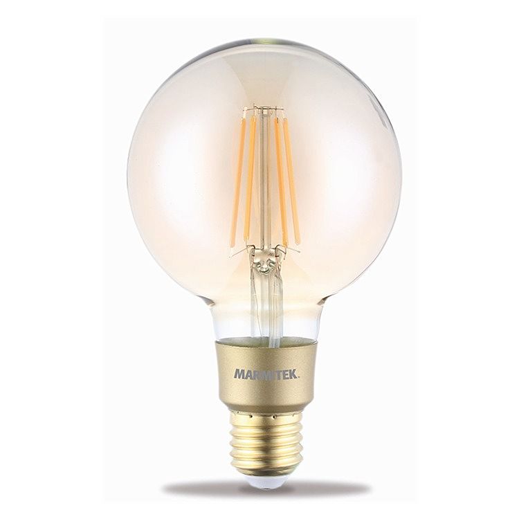 Foto van Marmitek glow li - smart wi-fi led filament bulb l - e27 | 650 lumen | 6 w = 40 w smartverlichting transparant