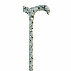 Foto van Classic canes verstelbare wandelstok - bijen - aluminium - derby handvat - lengte 73 - 95 cm - extra korte stand 63 cm