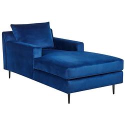 Foto van Beliani gueret - chaise longue-blauw-fluweel