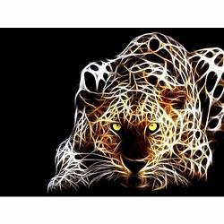 Foto van Evershine diamond painting voor volwassenen luipaard ta4-54 vierkante steentjes 30 x 40