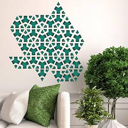 Foto van Walplus home decoratie sticker - groene driehoek geometrisch patroon