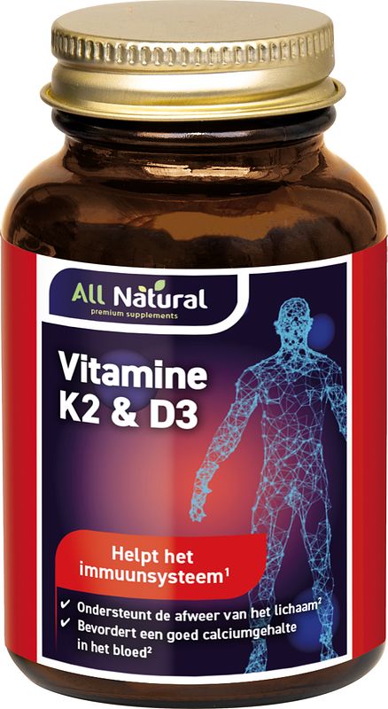 Foto van All natural vitamine k2 & d3 capsules