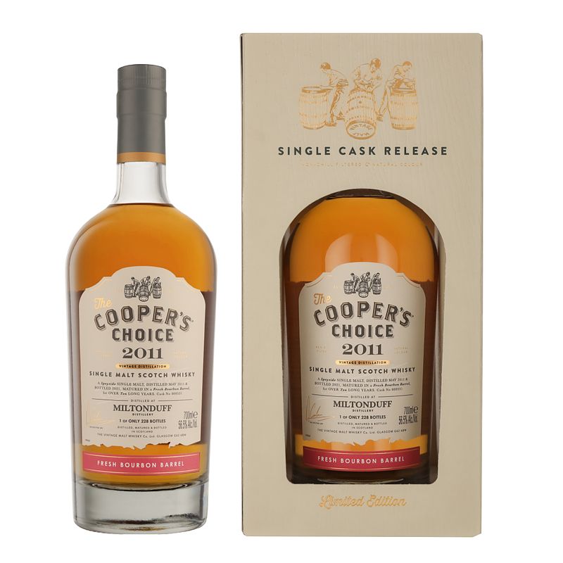 Foto van Coopers choice vintage 2011 miltonduff 70cl whisky + giftbox