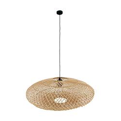 Foto van Dknc - hanglamp - rotan - 58x58x20cm - beige