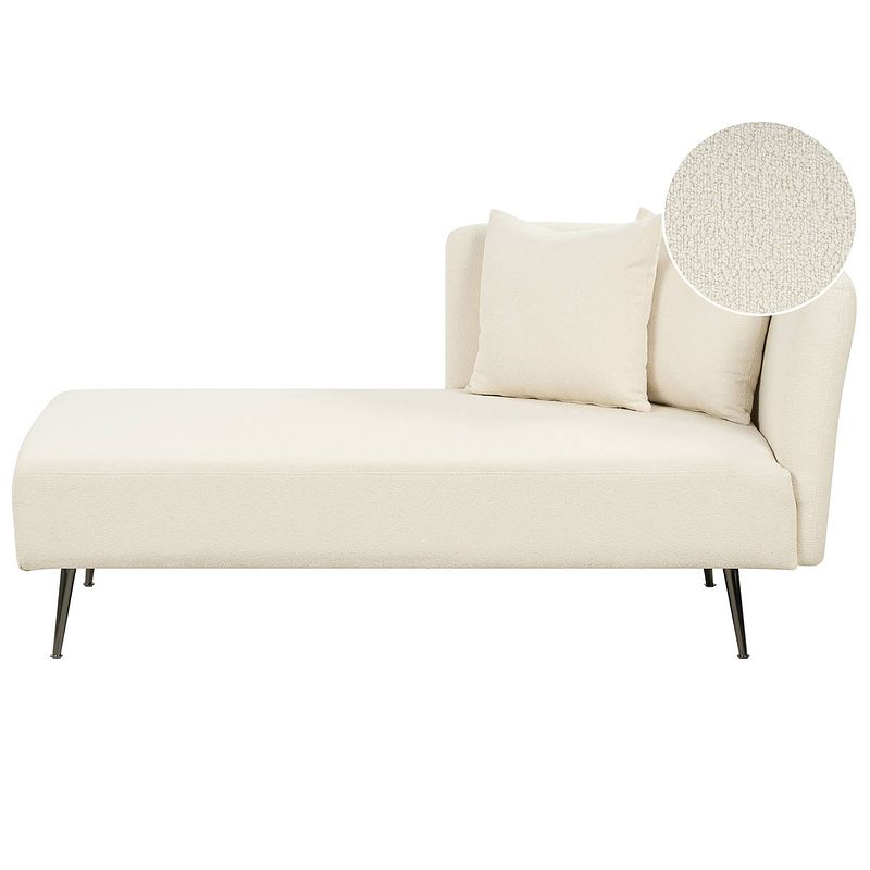 Foto van Beliani riom - chaise longue-wit-bouclé