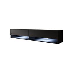 Foto van Meubella tv-meubel asino led - mat zwart - 180 cm