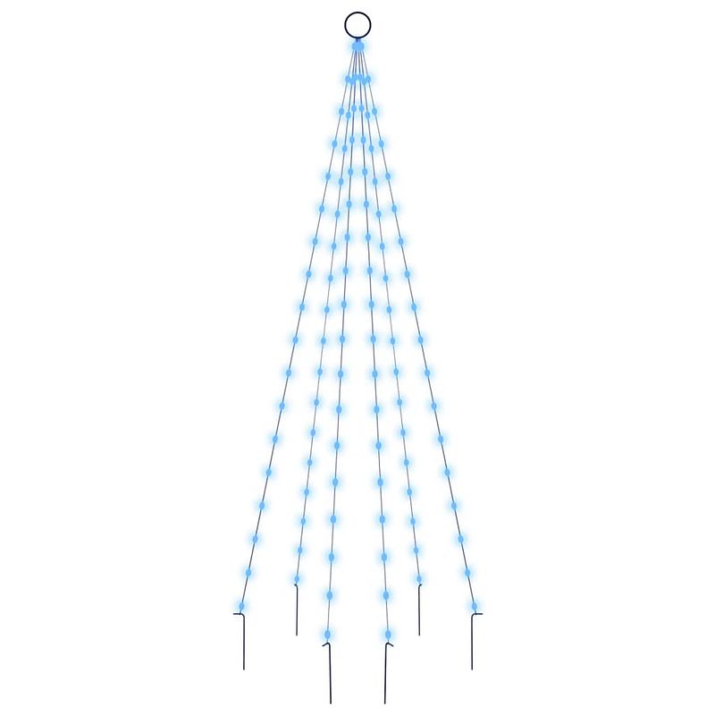 Foto van Vidaxl vlaggenmast kerstboom 108 led'ss blauw 180 cm