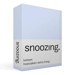 Foto van Snoozing - katoen - extra hoog - hoeslaken - 160x220 - hemel