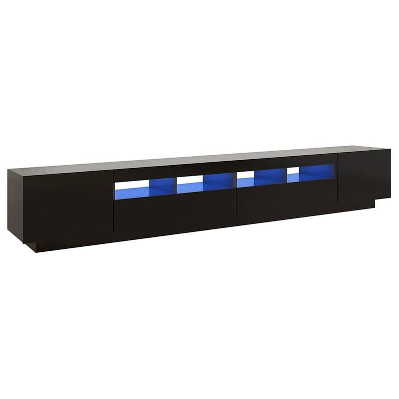 Foto van The living store tv-meubel - led-verlichting - hifi-kast - 260 x 35 x 40 cm - zwart