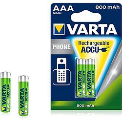 Foto van Varta aaa oplaadbare batterijen - 800mah - 2 stuks