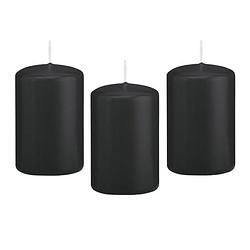 Foto van 8x kaarsen zwart 5 x 8 cm 18 branduren sfeerkaarsen - stompkaarsen