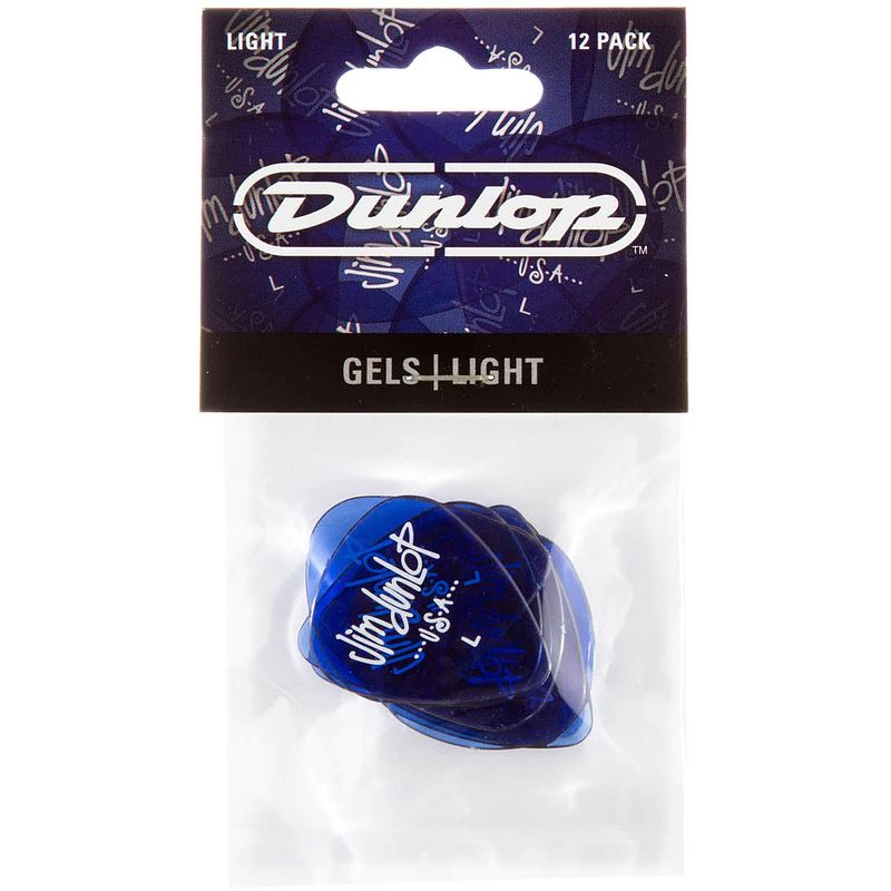 Foto van Dunlop 486plt gels blue light pick plectrum set 12 stuks