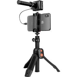 Foto van Ik multimedia irig mic video bundle statief smartphone microfoon zendmethode:kabelgebonden incl. standaard, incl. windkap