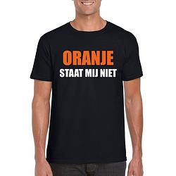 Foto van Oranje staat mij niet t-shirt zwart heren l - feestshirts