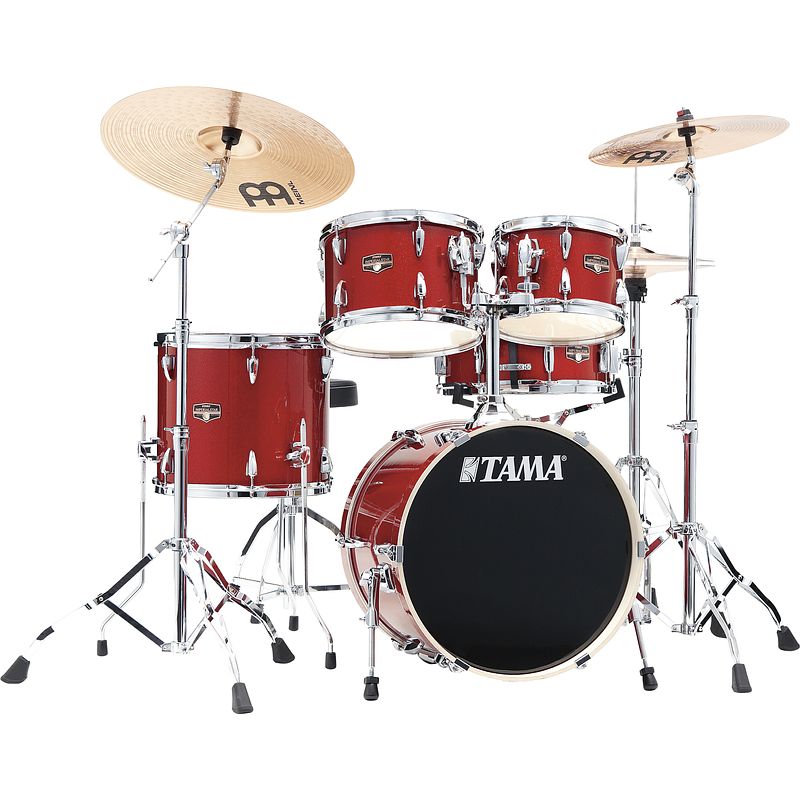 Foto van Tama ip58h6w-brm imperialstar 5-delige drumkit burnt red mist