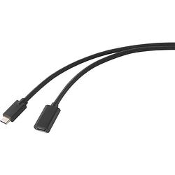 Foto van Renkforce usb-kabel usb 3.2 gen2x2 usb-c stekker, usb-c bus 1.00 m zwart pvc-mantel rf-4755220