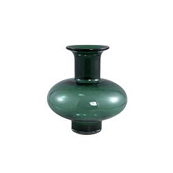 Foto van Ptmd nory green glass bulb vase round wide