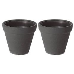 Foto van Prosperplast plantenpot/bloempot classic garden - 2x - buiten/binnen - kunststof - antraciet - d35 x h36 cm - plantenpot