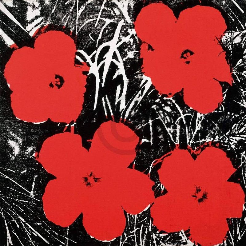 Foto van Andy warhol - flowers red 1964 kunstdruk 91x91cm