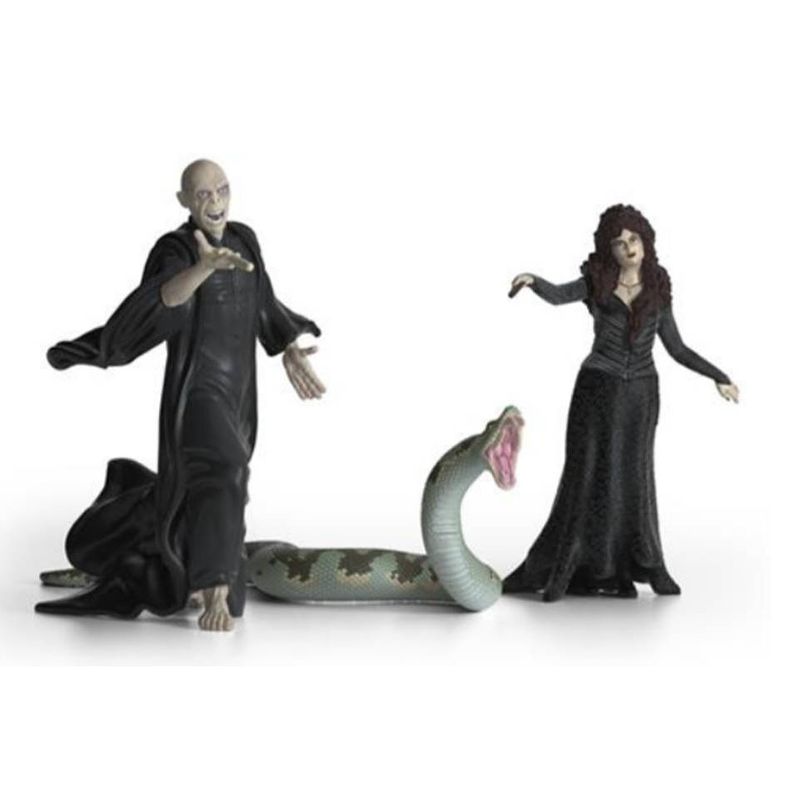 Foto van Schleich wizarding world heer voldemort met nagini en bellatrix van detta 42684