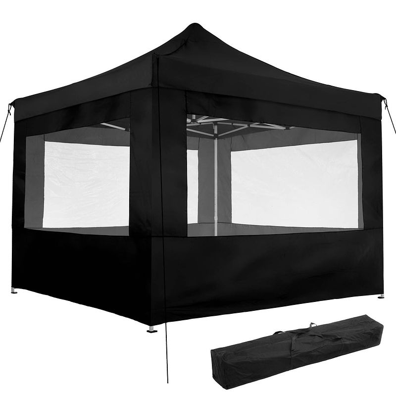 Foto van Tectake - partytent 3x3 m. opvouwbaar -4 wanden -zwart 403154