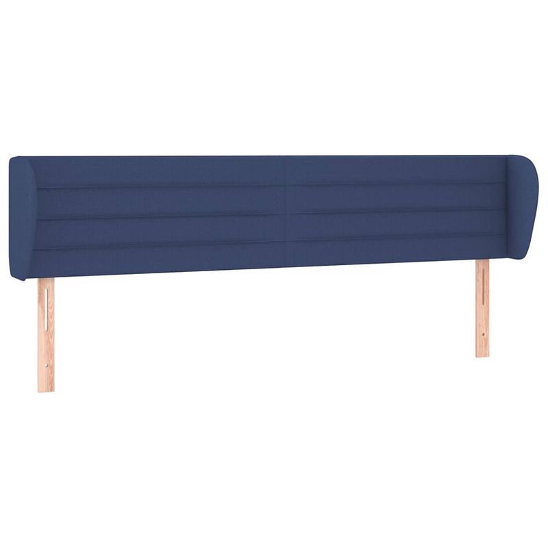 Foto van Vidaxl hoofdbord met randen 183x23x78/88 cm stof blauw