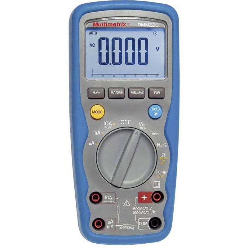 Foto van Multimetrix dmm 220 multimeter digitaal waterbestendig (ip67) cat iii 1000 v, cat iv 600 v weergave (counts): 6000