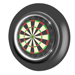 Foto van Master darts dartbord surround ring - met led verlichting - voor dartborden tot 45 cm - rubber - zwart