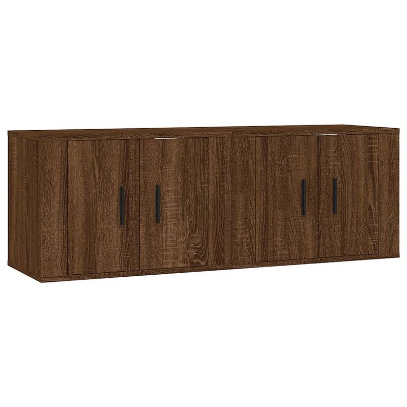 Foto van The living store tv wandmeubel - bruineiken - 57x34.5x40 cm - duurzaam hout - 2 stuks