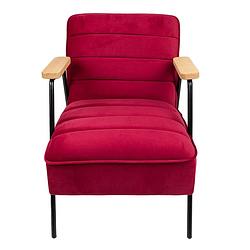 Foto van Clayre & eef fauteuil met armleuning 60x69x78 cm rood textiel relax stoel fauteil stoel rood relax stoel fauteil stoel