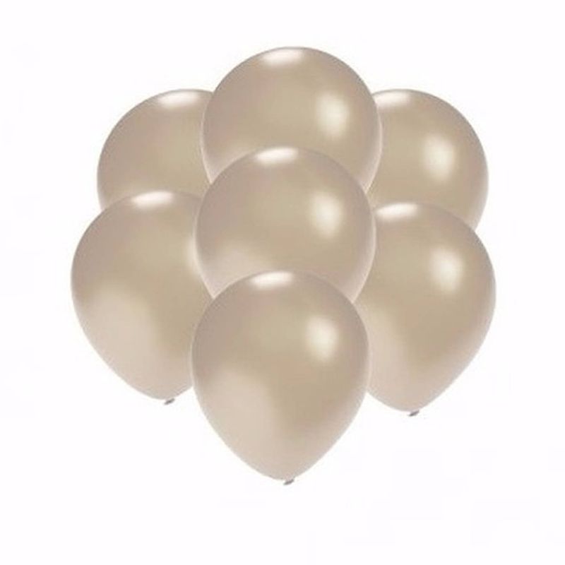 Foto van 15x voordelige metallic zilveren ballonnen klein - ballonnen