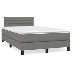 Foto van The living store boxspringbed - donkergrijs - 203 x 120 x 78/88 cm - pocketvering matras