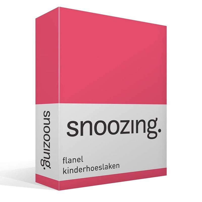 Foto van Snoozing - flanel - kinderhoeslaken - ledikant - 60x120 cm - fuchsia