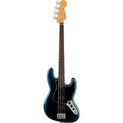 Foto van Fender american professional ii jazz bass fl dark night rw fretloze elektrische basgitaar met koffer