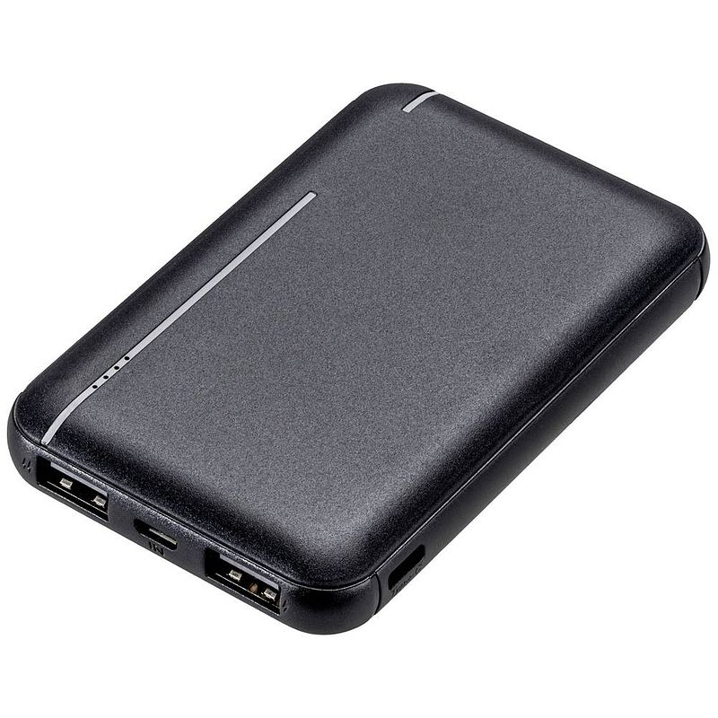 Foto van Vivanco powerbank 5000 mah li-ion usb-a, usb-c® zwart statusweergave