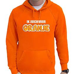 Foto van Oranje fan hoodie / sweater met capuchon holland ik juich voor oranje ek/ wk voor heren m - feesttruien